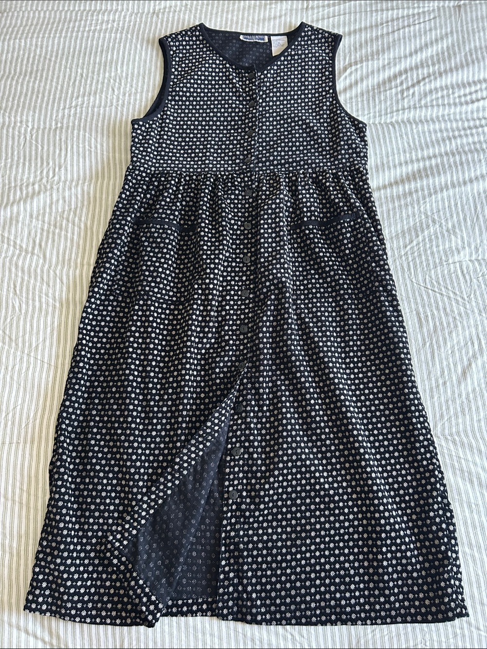 Erika Classics 90s Vintage Ditsy Floral Corduroy Midi Dress